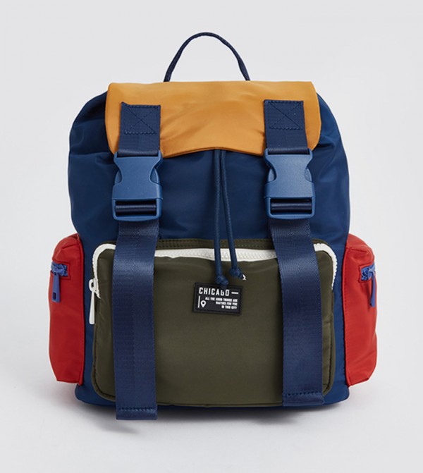 Color Block Multi-Compartment Backpack