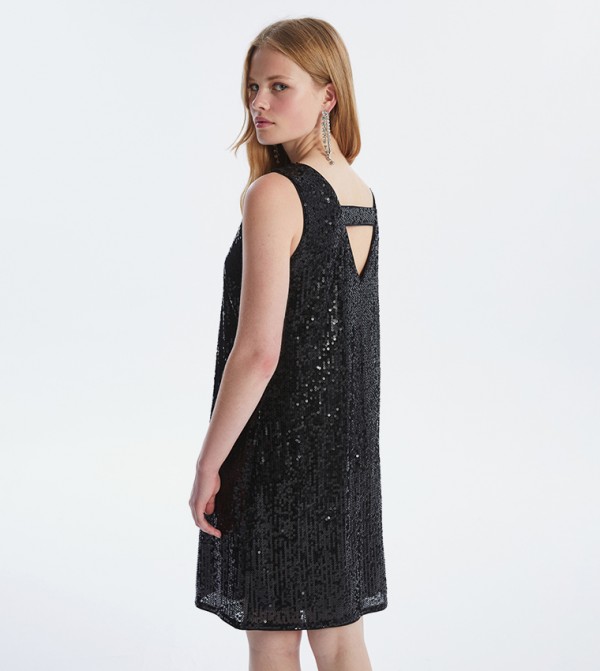 Sequined Sleeveless Party Mini Dress