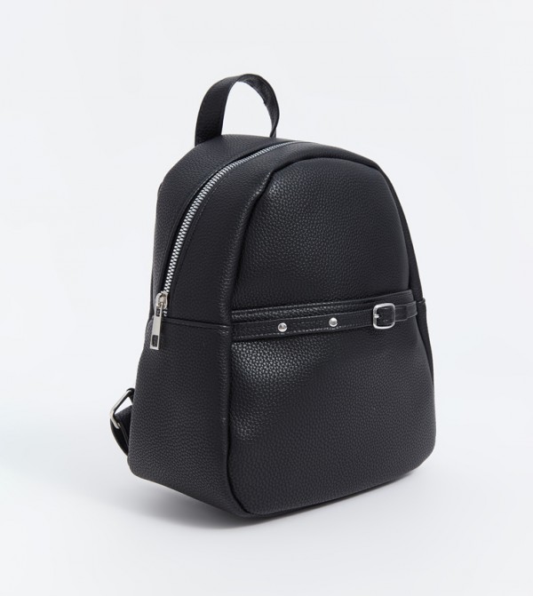 Textured Zippered Backpack
