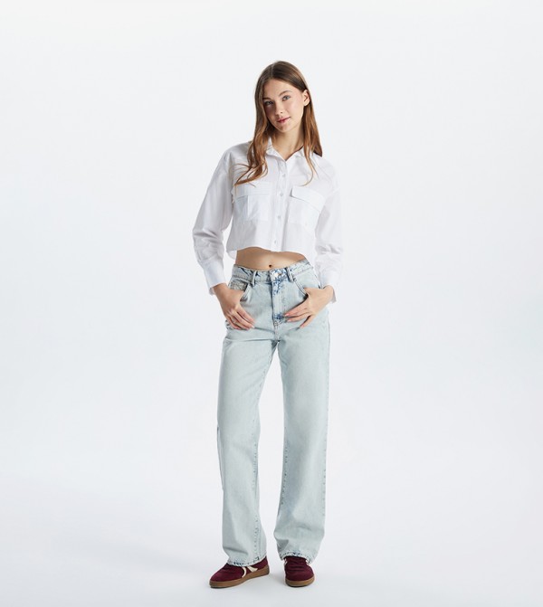 High Rise Straight Fit Jeans