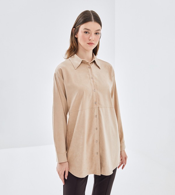 Long Sleeves Oversized Tunic Shirt