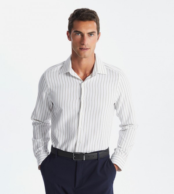Striped Long Sleeves Dobby Shirt