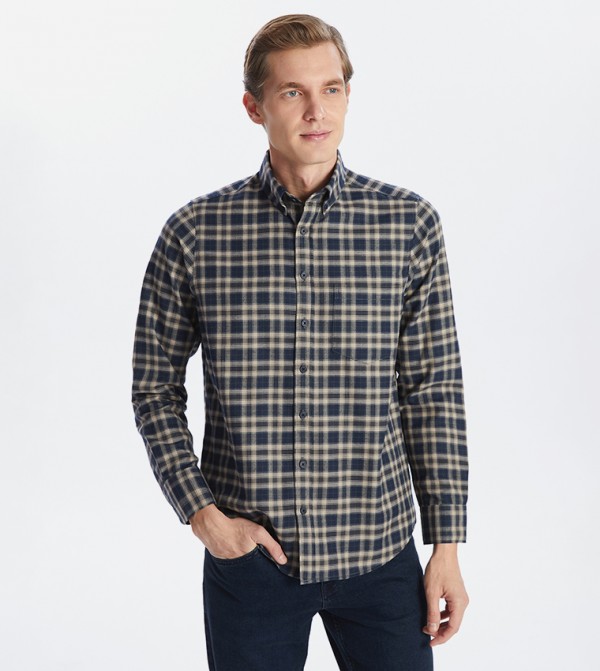 Plaid Regular Fit Long Sleeves Shirt