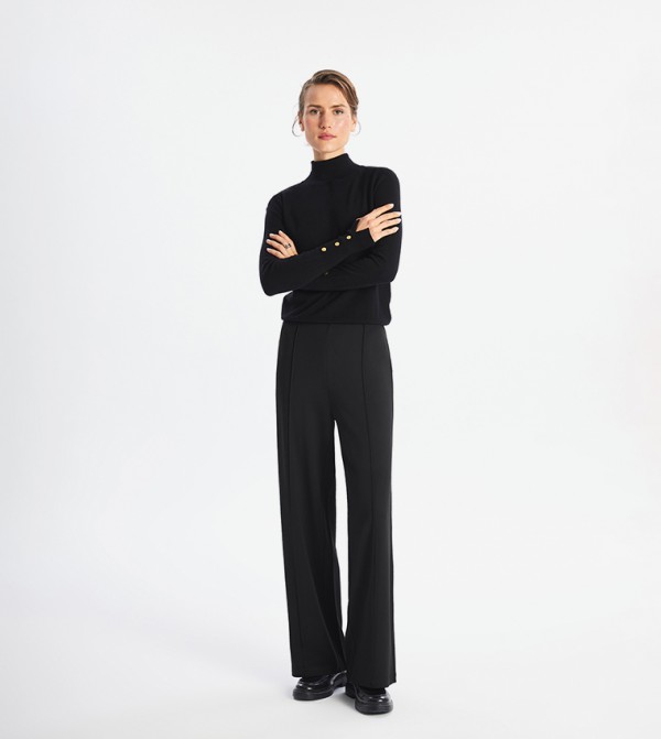 Seam Detail Wide Leg Trousers