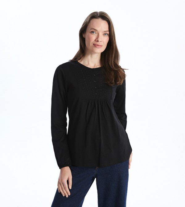 Embroidered Long Sleeves Top