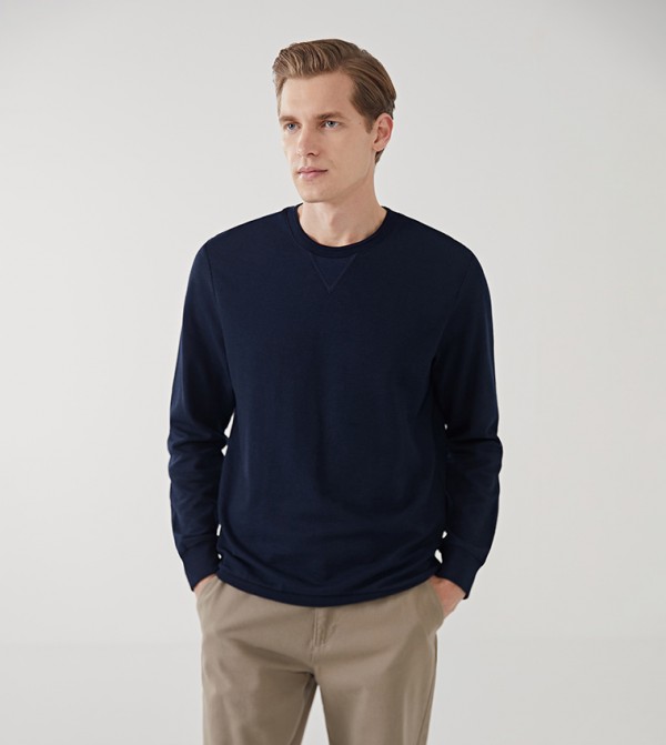 Textured Long Sleeves Sweatshirt