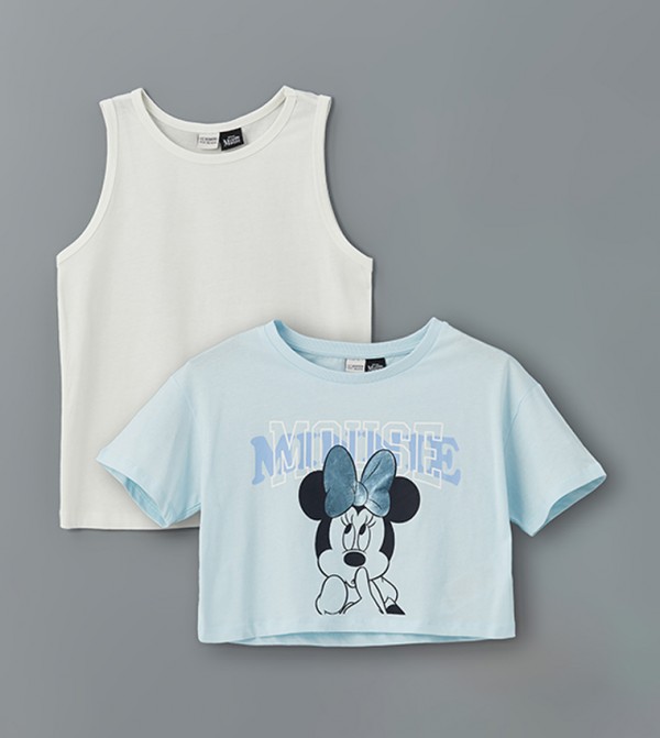 Minnie Mouse Tank Top and Cropped T-Shirt Set