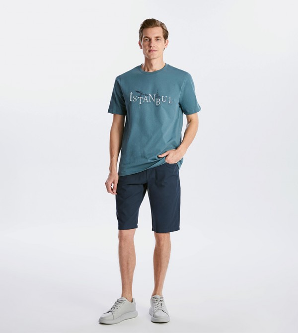 Solid Slim Fit Chino Shorts