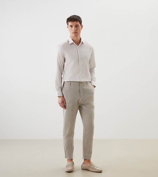 Textured Regular Fit Chinos