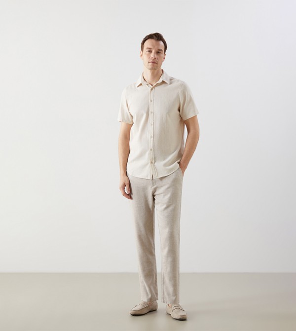 Textured Regular Fit Chinos