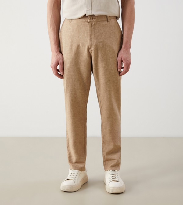 Solid Mid Rise Slim Fit Chinos