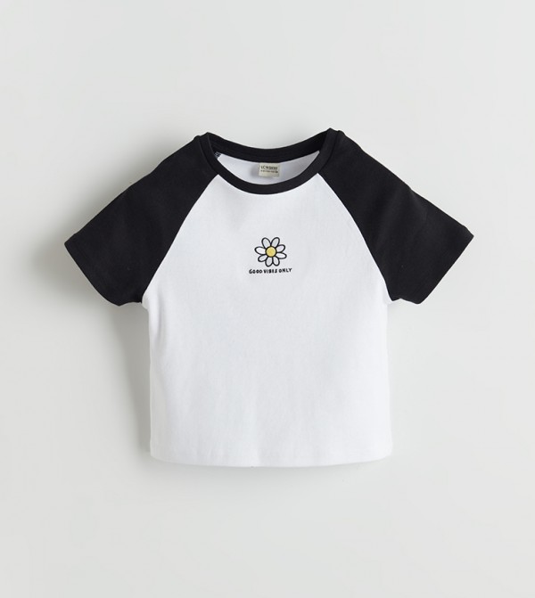 Print Detail Raglan Sleeves T-Shirt