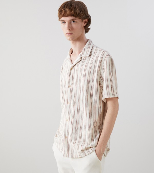 Striped Revere Collar Shirt