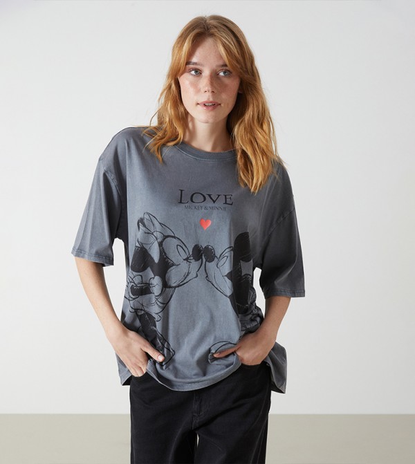 Mickey & Minnie Printed Short Sleeves T-Shirt