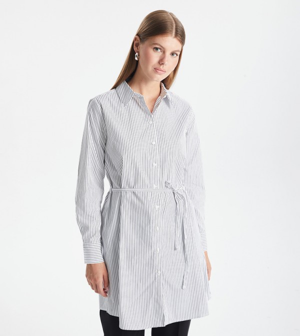 Striped Long Sleeves Tunic Shirt