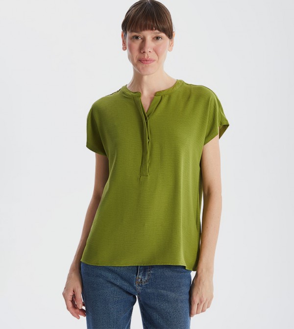 Solid Short Sleeves Top