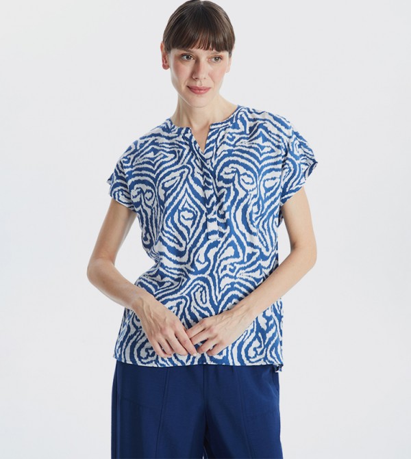 Patterned Short Sleeves Top