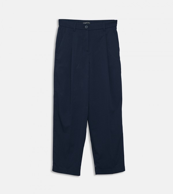 Pleat Detail Carrot Fit Trousers