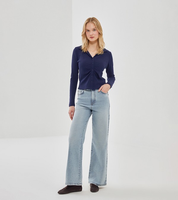 Washed Wide Leg Jeans
