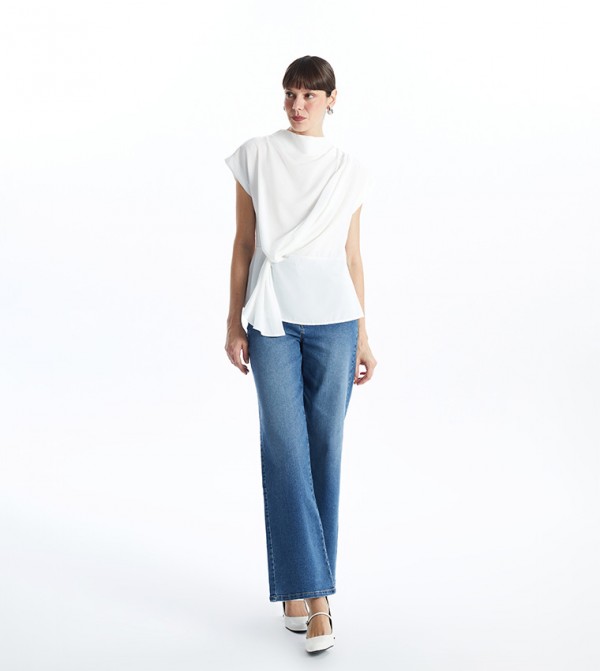 Faded Wide Leg Jeans