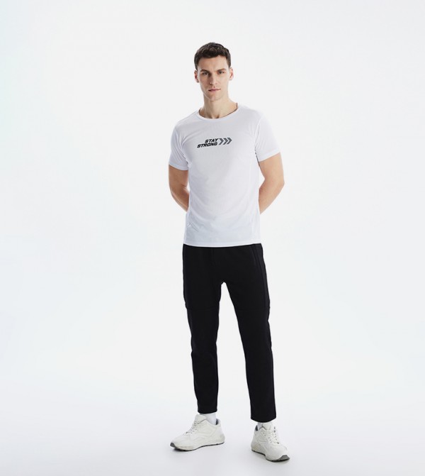 Solid Slim Fit Drawstring Waist Sweatpants