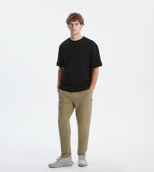 Solid Drawstring Waist Sweatpants