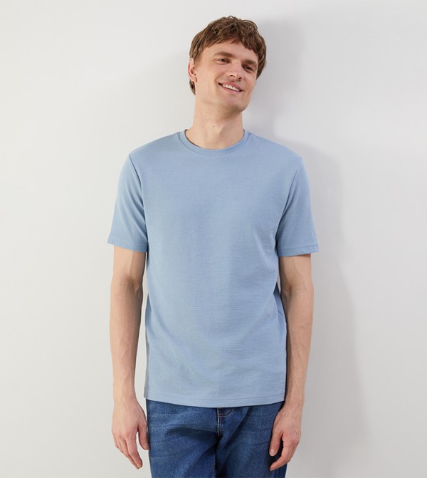 Textured Crew Neck T-Shirt