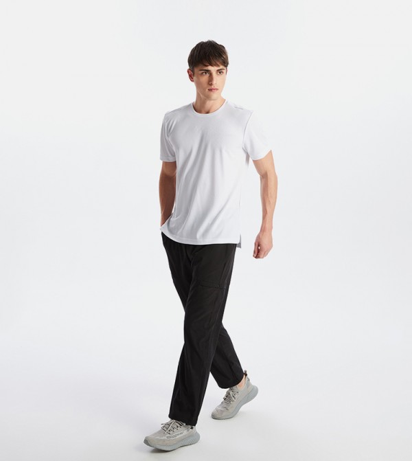 Solid Elastic Waist Sweatpants