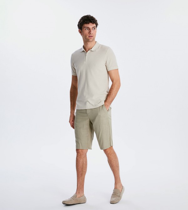 Solid Relaxed Fit Chino Shorts