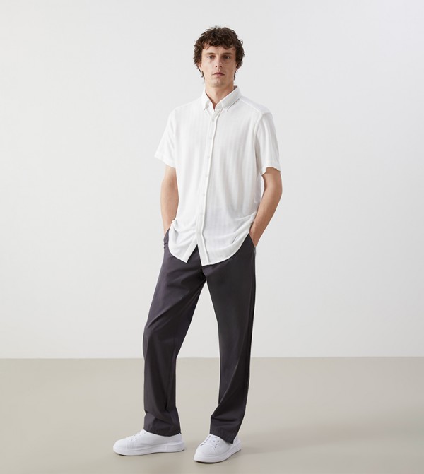 Solid Tapered Fit Chinos