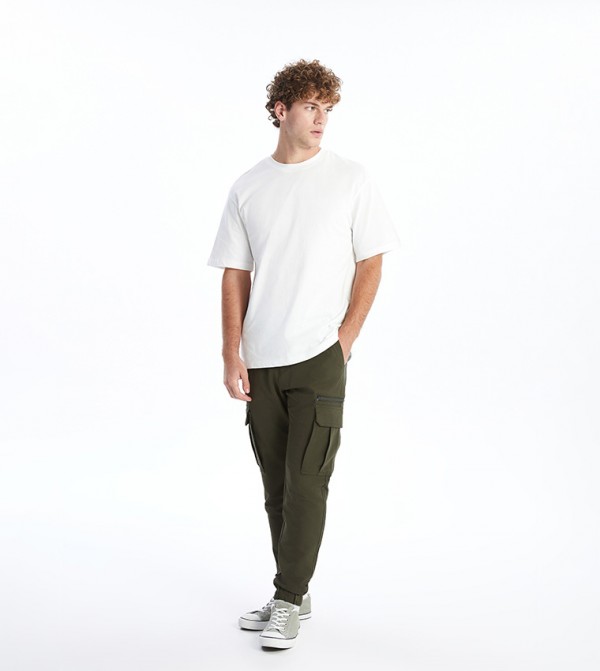Drawstring Waist Cargo Joggers