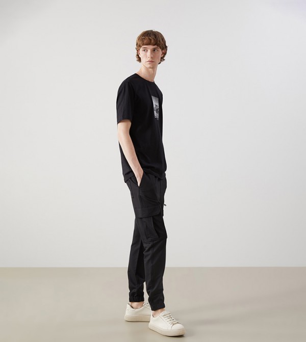 Drawstring Waist Cargo Joggers