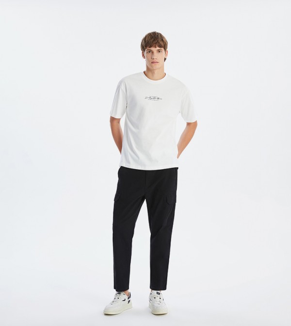 Solid Gabardine Jogger Pants