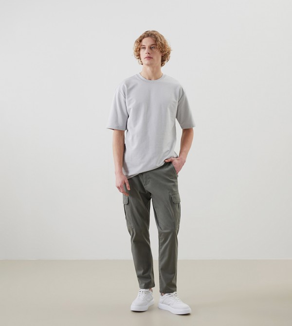 Standard Fit Twill Cargo Trousers