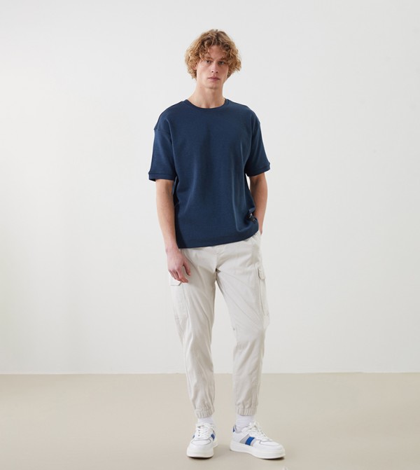 Solid Gabardine Jogger Pants