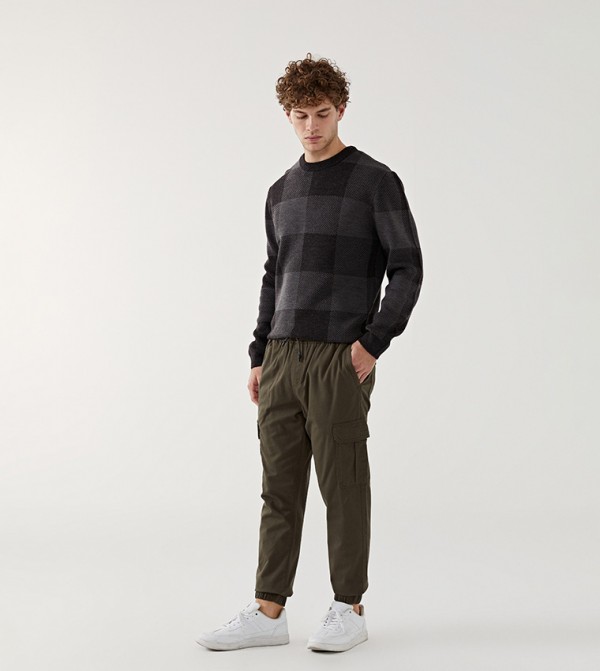 Drawstring Waist Cargo Jogger Pants