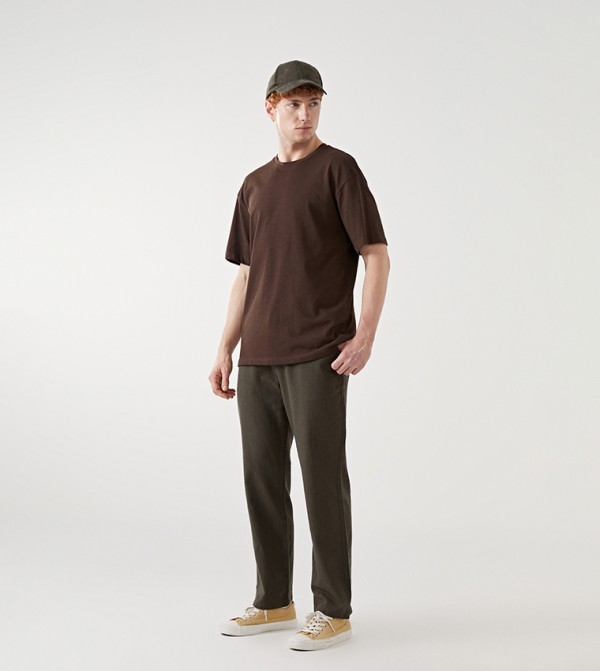 Solid Straight Fit Trousers