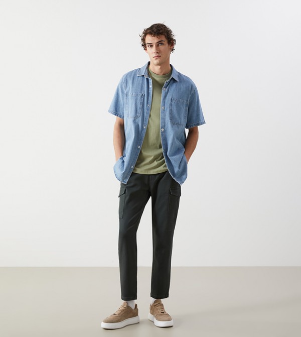 Drawstring Waist Cargo Pants