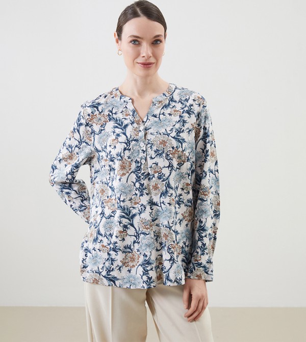 Floral Printed Long Sleeves Top