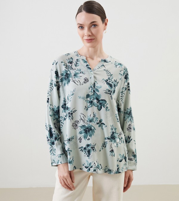 Floral Printed Long Sleeves Top