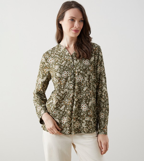 Floral Printed Long Sleeves Top