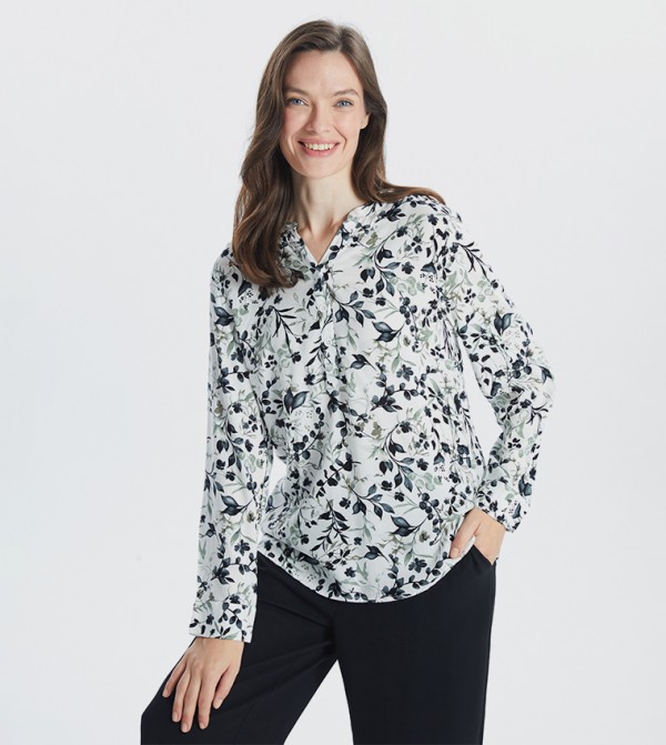 Floral Printed Long Sleeves Top