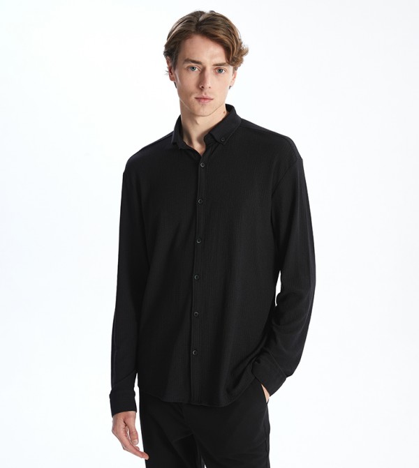 Textured Long Sleeves Shirt