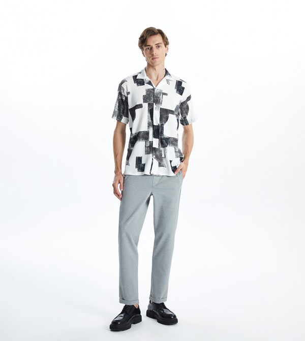 Melange Slim Fit Trousers