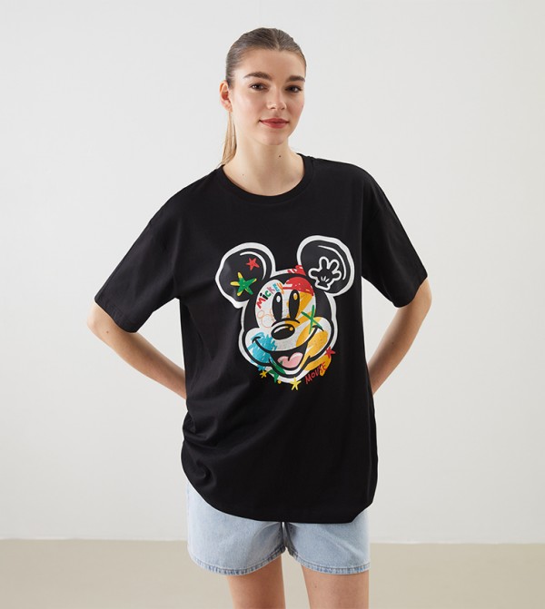 Mickey Mouse Printed Crew Neck T-Shirt