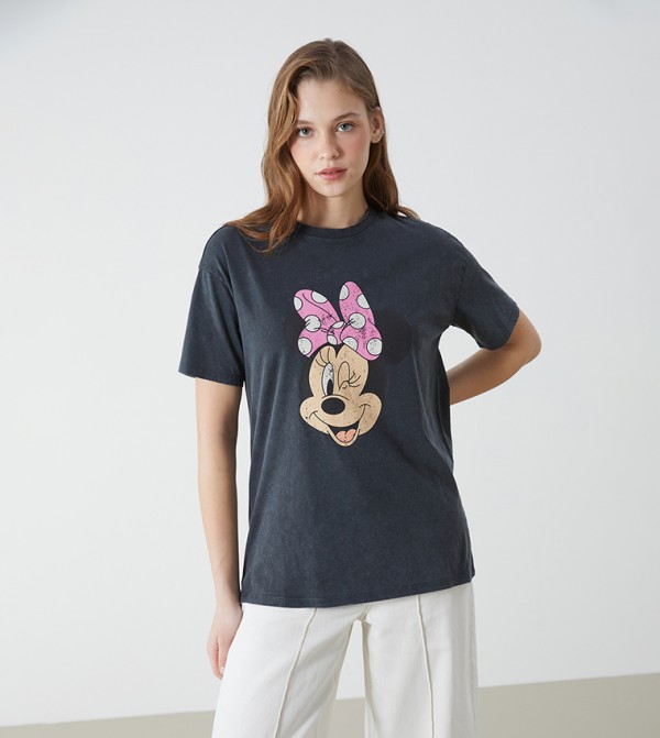 Minnie Mouse Print Short Sleeves T-Shirt