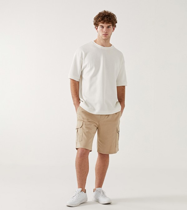 Drawstring Waist Cargo Shorts