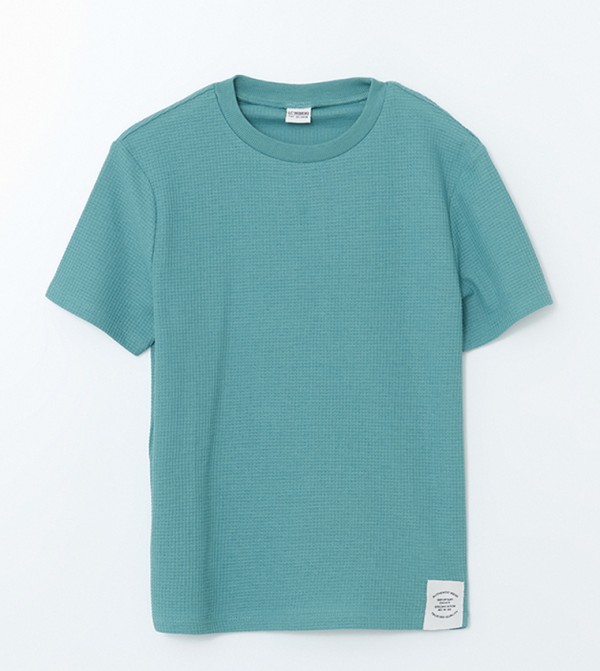 Textured Crew Neck T-Shirt