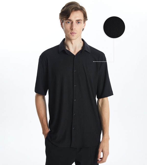 Textured Short Sleeves Shirt