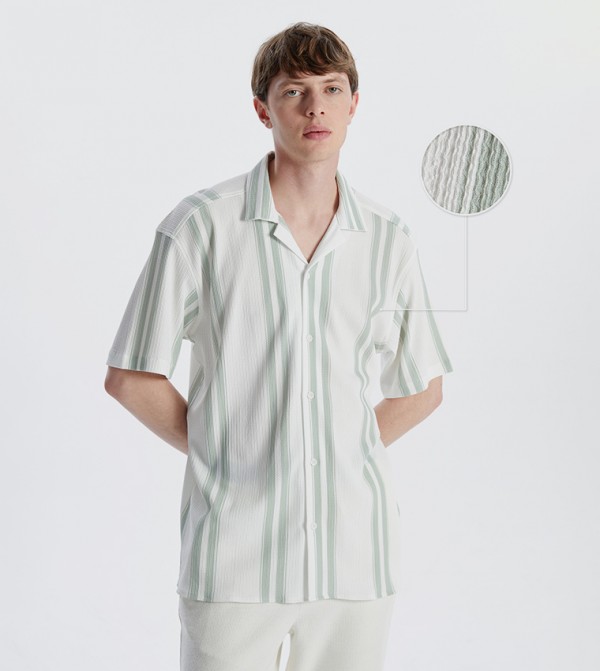 Striped Regular Fit Short Sleeves Shirt